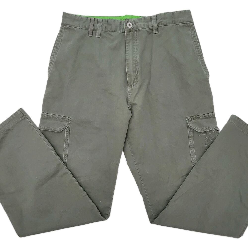 VTG Y2K Quicksilver Mens Green Cargo Pants Size 32 X 31